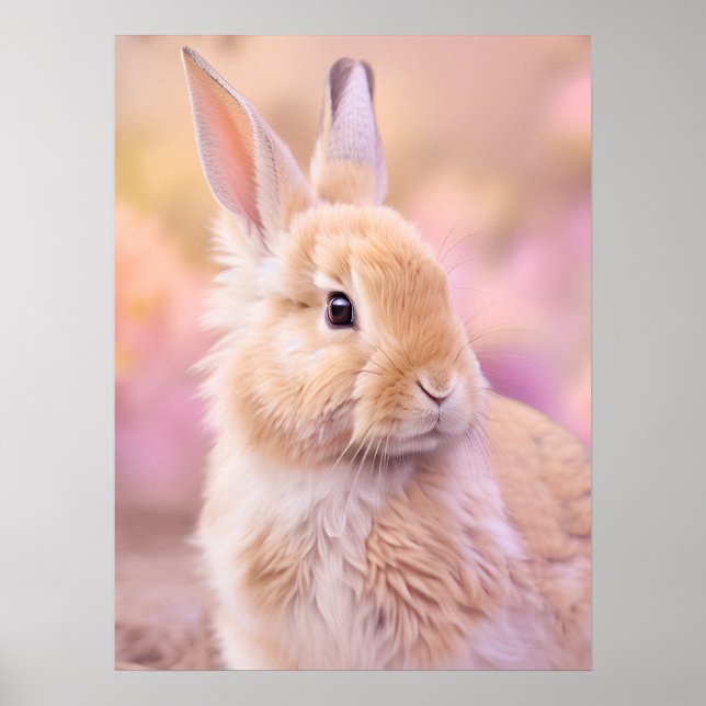 Poster Portrait de lapin 091 (Devant)