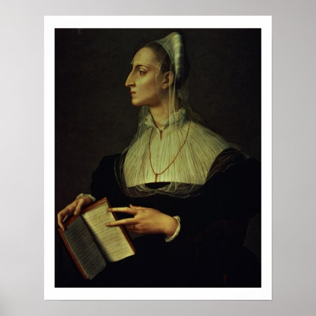 Poster Portrait de Laura Battiferri, c.1555-60 (panneau) (Devant)