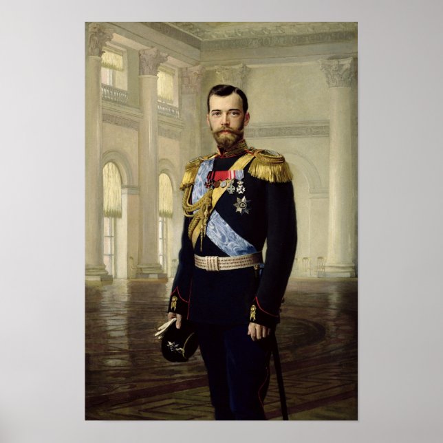 Poster Portrait de l'empereur Nicolas II, 1900 (Devant)
