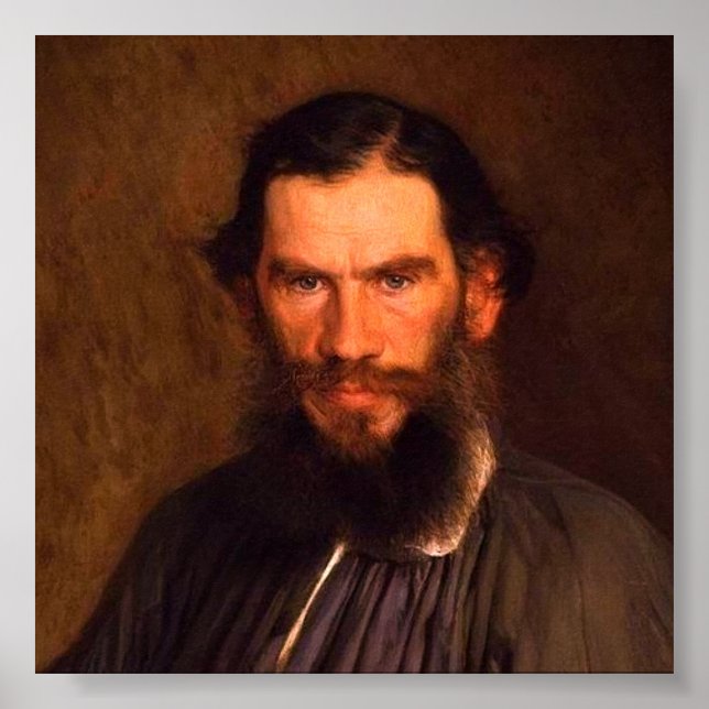 Poster Portrait de Leo Tolstoï (par Ivan Kramskoi, 1873) (Devant)