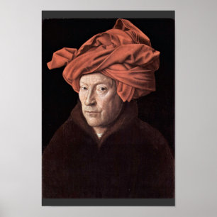 Poster Portrait de l'homme avec le turban, par Eyck janv.
