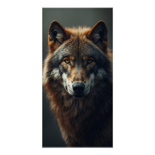 Poster Portrait de Loup Majestueux Force & Confiance Roya