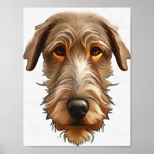 Poster Portrait de louvete irlandais en noir - Art de con