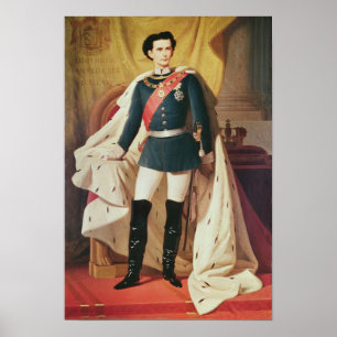 Poster Portrait de Ludwig II de la Bavière dans