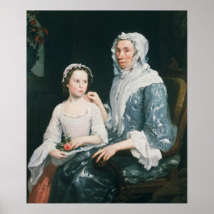 Poster Portrait de Madame pluse âgé et d'une jeune fille