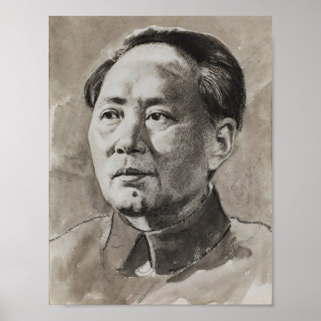 Poster Portrait de Mao Zedong par Xu Beihong (Devant)