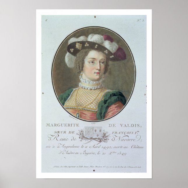 Poster Portrait de Marguerite de Valois (1492-1549), 1787 (Devant)