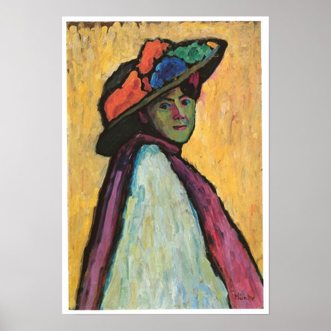 Poster Portrait de Marianne Von Werefkin, 1909 (Devant)