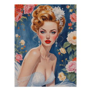 Poster Portrait de mariée à la brosse à bille Portrait Ar