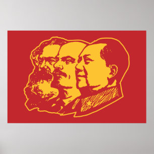 Poster Portrait de Marx Lénine Mao