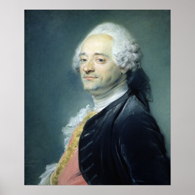 Poster Portrait de Maurice Quentin de la Tour, 1750 (Devant)