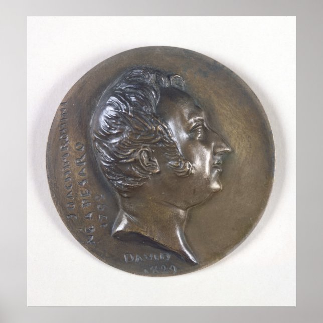 Poster Portrait de médaillon de Gioacchino Rossini 1829 (Devant)