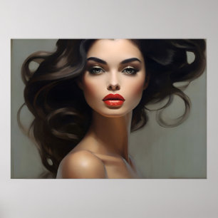 Poster Portrait de mode de l'art féminin