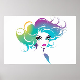 Poster Portrait de mode de l'art féminin