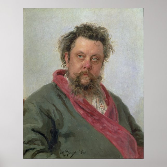 Poster Portrait de Modeste Petrovich Moussorgsky 1881 (Devant)
