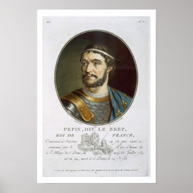Poster Portrait de Pepin, appelé "Le Bref", Roi de France (Devant)