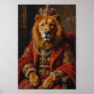 Poster Portrait de Petit Chien Lion Noble