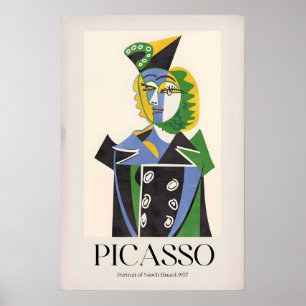 Poster Portrait de Picasso Nusch Eluard937 Cubiste Coloré