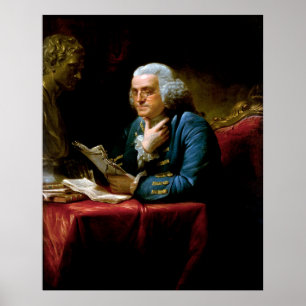 Poster Portrait de pouce, Benjamin Franklin Père fondateu