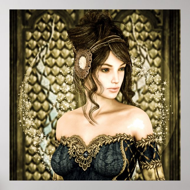 Poster Portrait de princesse de conte de fées enchantée (Devant)