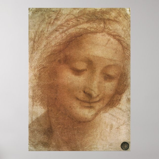 Poster Portrait de Sainte Anne par Léonard de Vinci (Devant)
