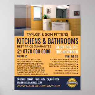 Poster Portrait de salle de bain fraîche, Cuisine et meub