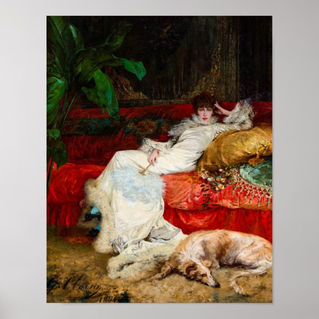 Poster Portrait de Sarah Bernhardt par Georges Clairin (Devant)