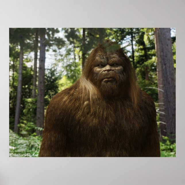 POSTER PORTRAIT DE SASQUATCH BIGFOOT (Devant)