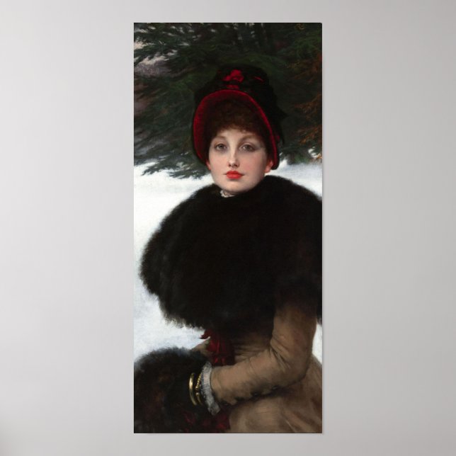Poster Portrait de scène hivernale femme victorienne vint (Devant)