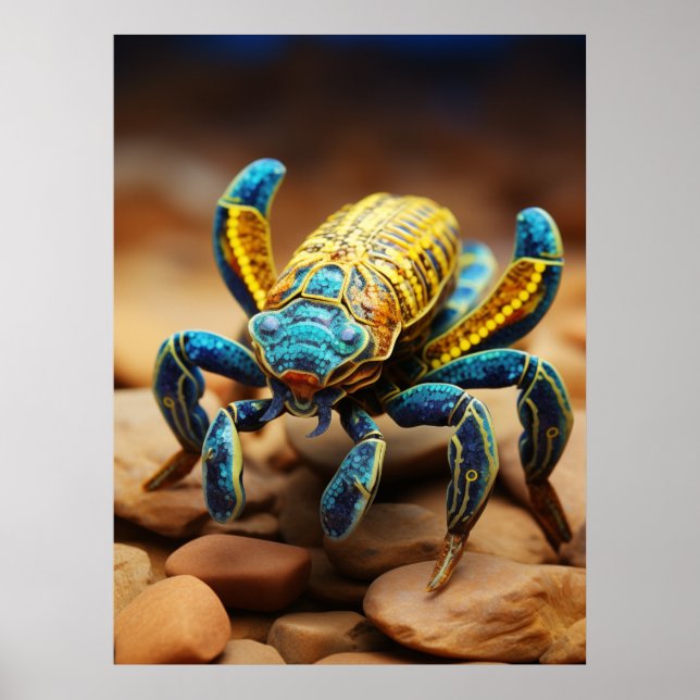 Poster Portrait de Scorpion coloré vibrant #1 (Devant)