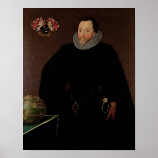 Poster Portrait de Sir Francis Drake 1591 (Devant)