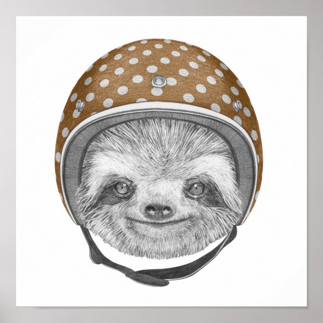 Poster Portrait De Sloth | Casque moto (Devant)