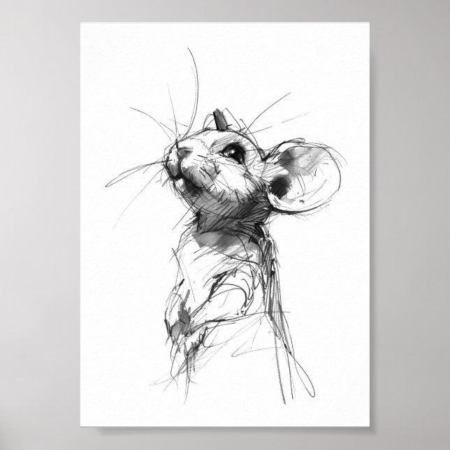 Poster Portrait de Souris Mignon  (Devant)