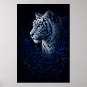 Poster Portrait de Tigre Blanc – Puissance Calme et Regar