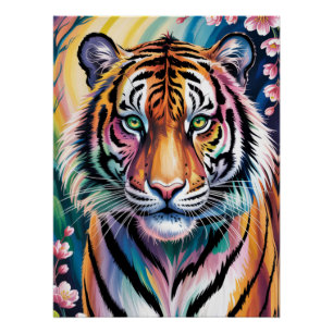 Poster Portrait de tigre d'Imaginaire dynamique Exotiqu