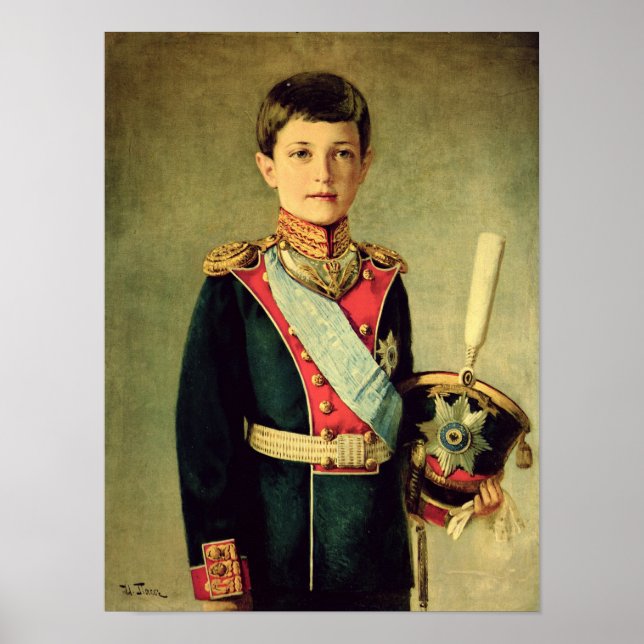 Poster Portrait de Tsarevitch Alexei Nikolaevich; (Devant)