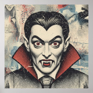 Poster Portrait de Vampire Vintage