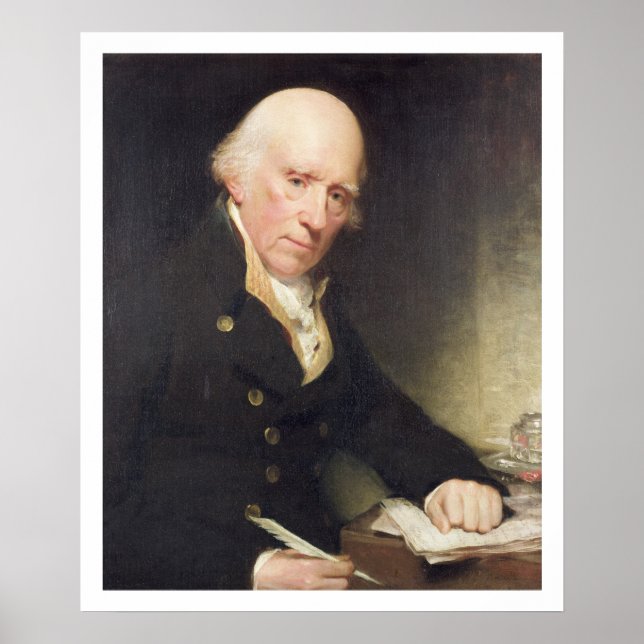 Poster Portrait de Warren Hastings (1732-1818) à son Des (Devant)