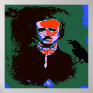 Poster Portrait d'Edgar Allan Poe Pop Art