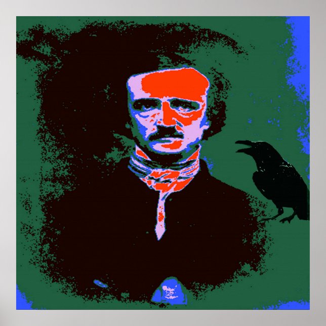 Poster Portrait d'Edgar Allan Poe Pop Art (Devant)