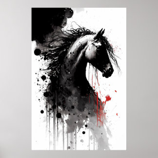 Poster Portrait d'encre Appaloosa