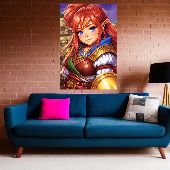 Poster Portrait des femmes hybrides elfe nain | Art AI (Créateur téléchargé)