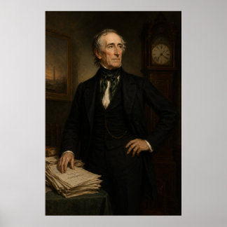 Poster Portrait d'étude de John Tyler, président vintage
