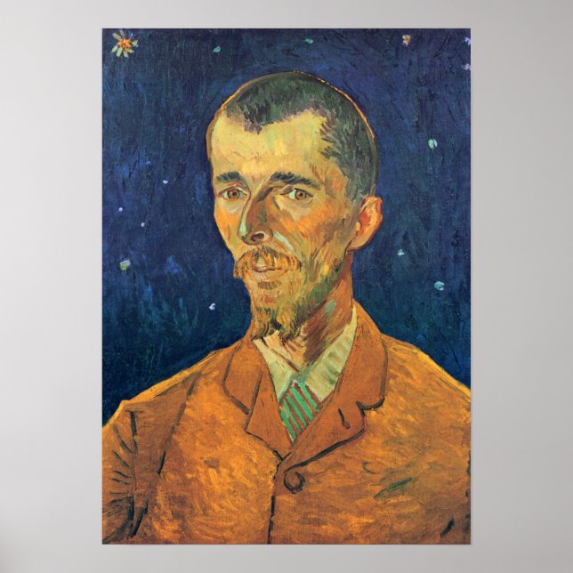 Poster Portrait d'Eugene Boch par Vincent van Gogh (Devant)