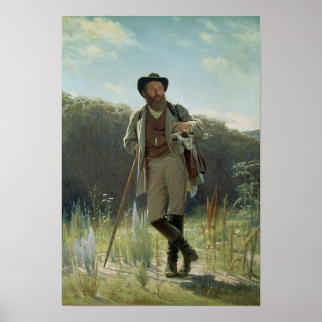 Poster Portrait d'Ivan Ivanovich Chichkine, 1873 (Devant)