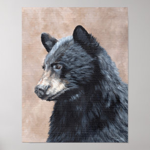Poster Portrait d'ours noir
