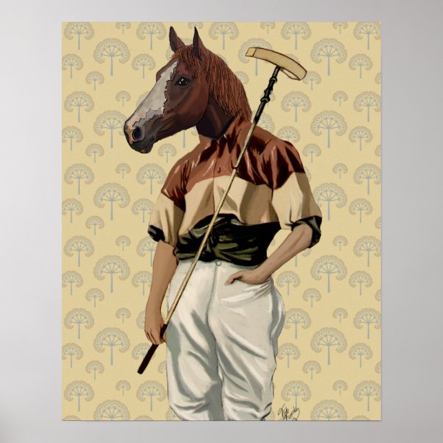 Poster Portrait du cheval Polo (Devant)