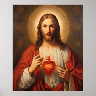Poster Portrait du coeur de Jésus