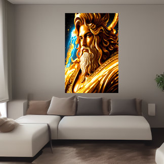 Poster Portrait du Dieu grec Zeus | Art AI