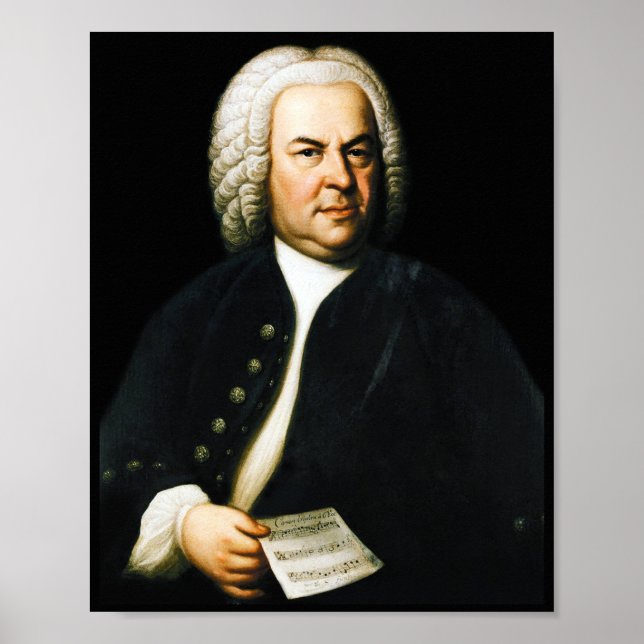 Poster Portrait du grand compositeur Bach (Devant)